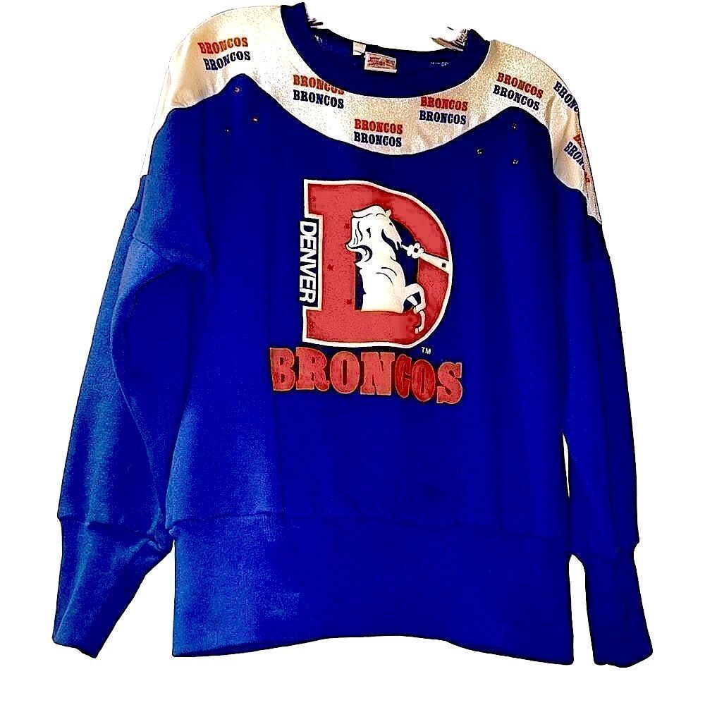 Vintage Broncos Embellished Sweatshirt by Now for The Ladies NFL